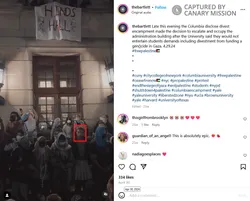 Cameron Jones is seen outside Columbia’s Hamilton Hall during its takeover by anti-Israel extremists—a major escalation in the encampment’s illegal and aggressive tactics.